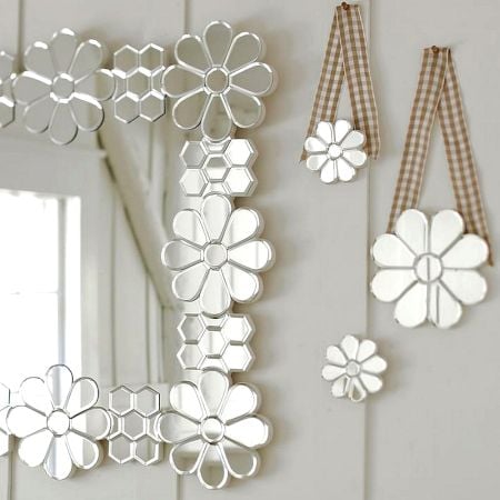 Floral and Hexagon Frame Mirror